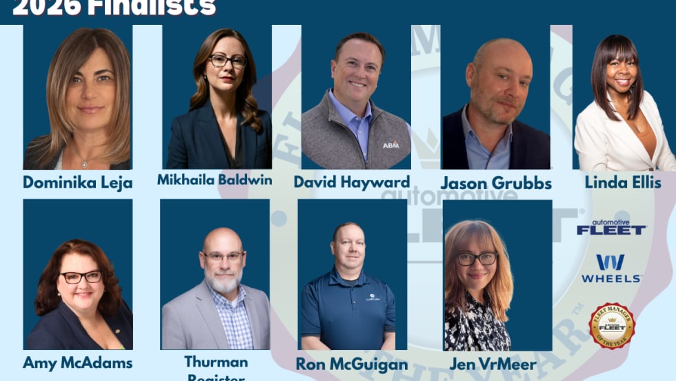 a graphic of the 9 finalists for the 2026 fleet manager of the year