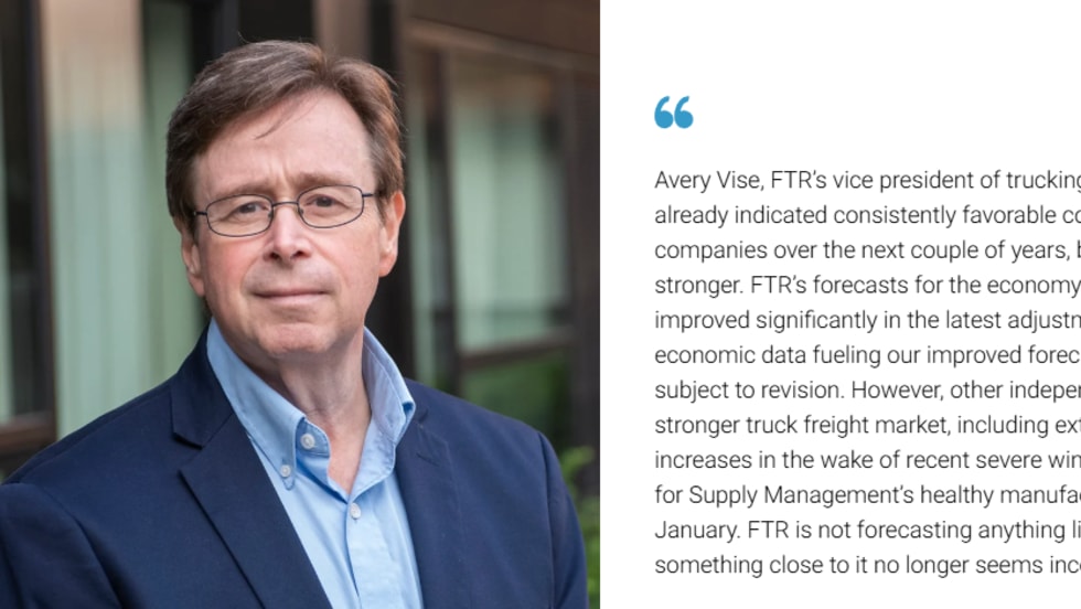 Avery Vise, FTR vice president of trucking.