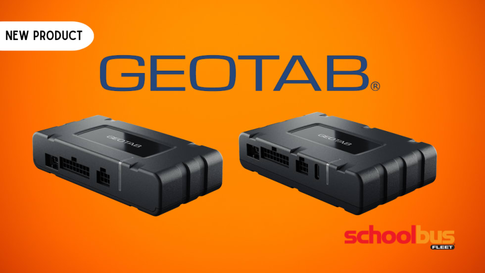 An orange graphic with the Geotab logo and Go Devices.