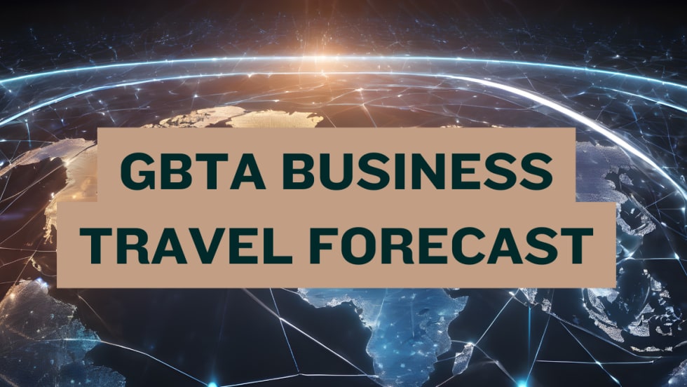 Globe image with Text: GBTA Business Travel Forecast