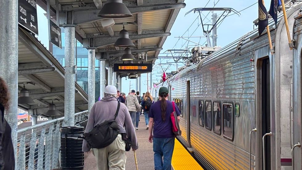 The South Shore Line with Passengers