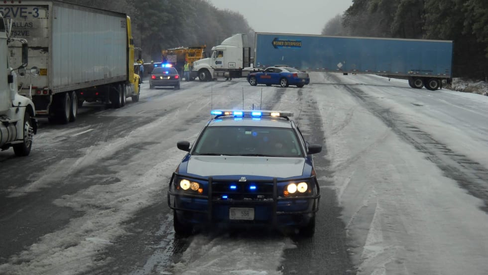 Winter pileup accidents. 