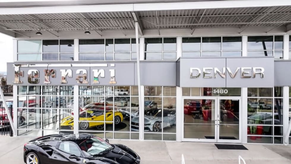 The outside of a Ferrari dealership