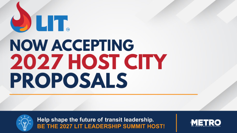 A color graphic with LIT's logo and text reading "Now Accepting 2027 Host City Proposals."