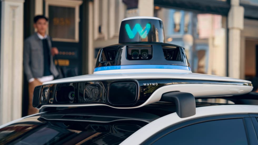 The 5th-generation Waymo Driver on the all-electric Jaguar I-PACE.