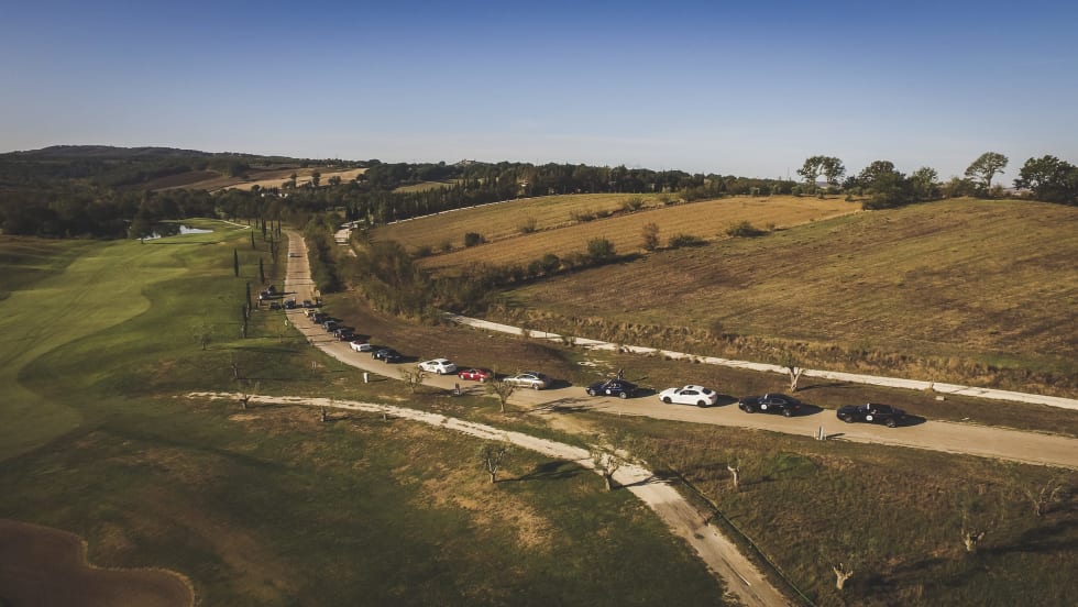 roadway with Maserati vehicles