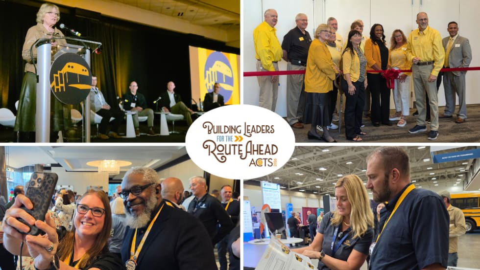 Collage of NAPT ACTS 2026 highlights, including a speaker at the podium, a ribbon-cutting ceremony, attendees networking, and exhibitors demonstrating technology on the trade show floor.