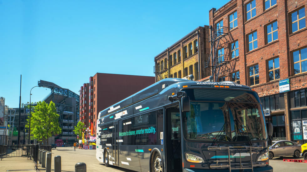 A recent generation New Flyer Electric Bus