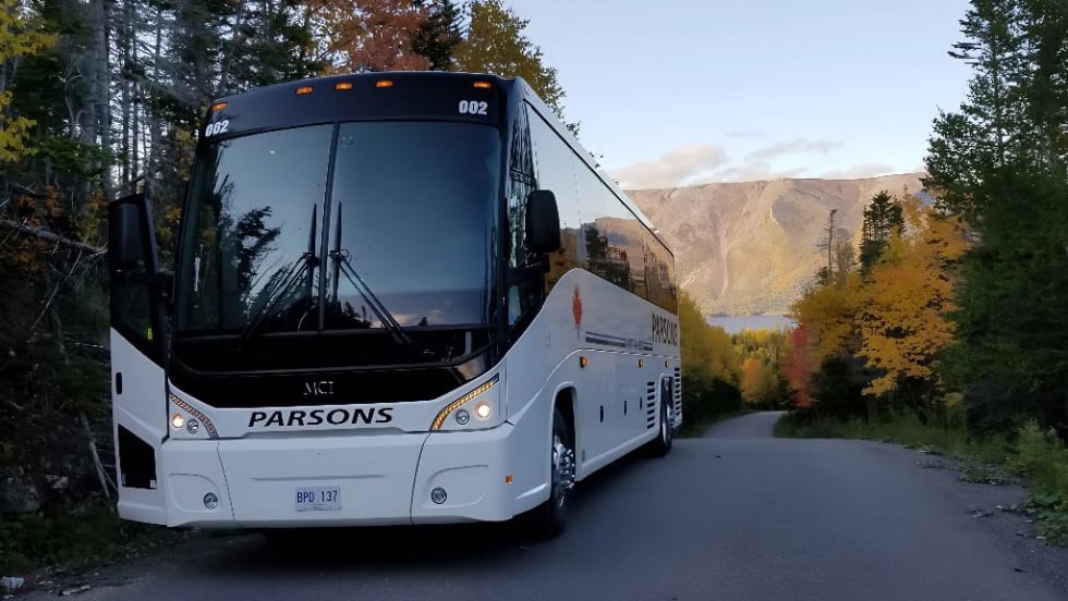 A photo of a Parsons & Sons Transportation motorcoach