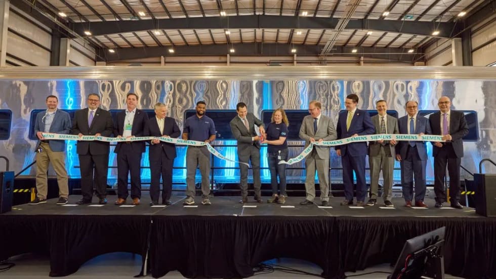 Ribbon cutting at Siemens' new North Carolina facility.