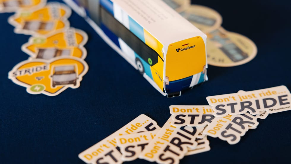Stickers and a paper bus for S3 bus line