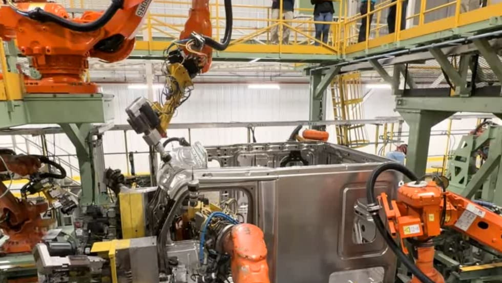 Interior of truck manufacturing plant