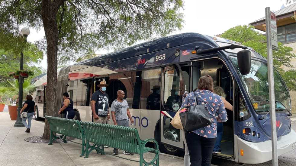 VIA Primo BRT bus riders