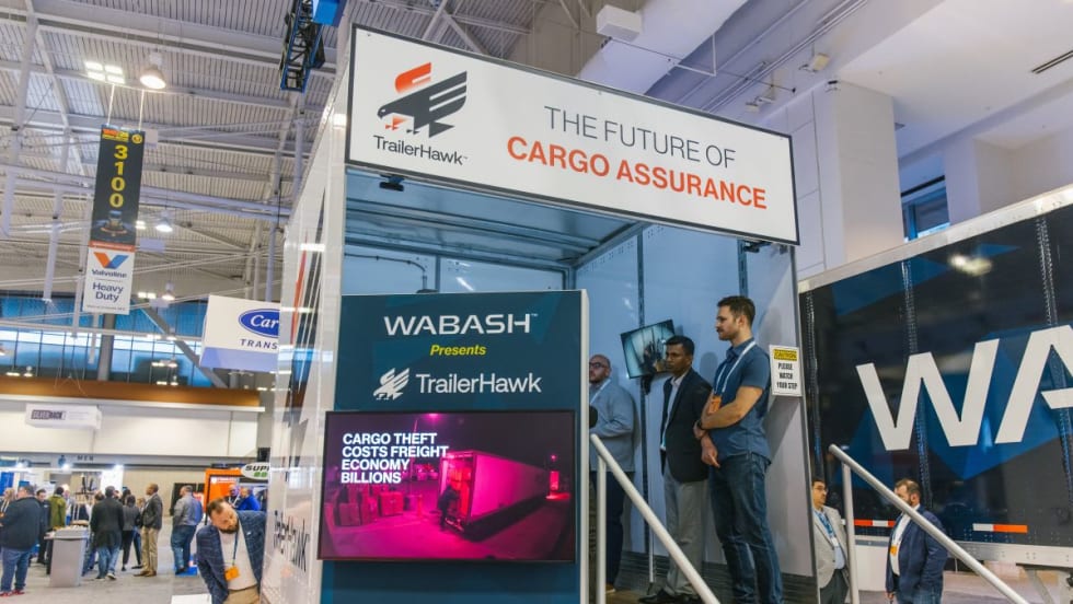 People looking at Wabash display at TMC