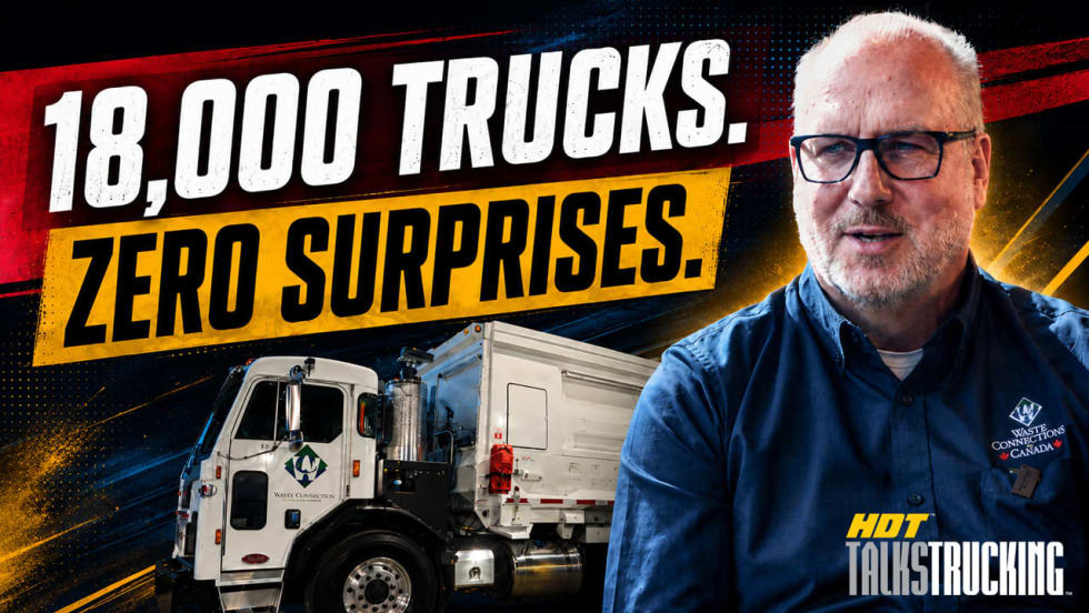 YouTube thumbnail showing Chuck Palmer illustration with refuse truck in background