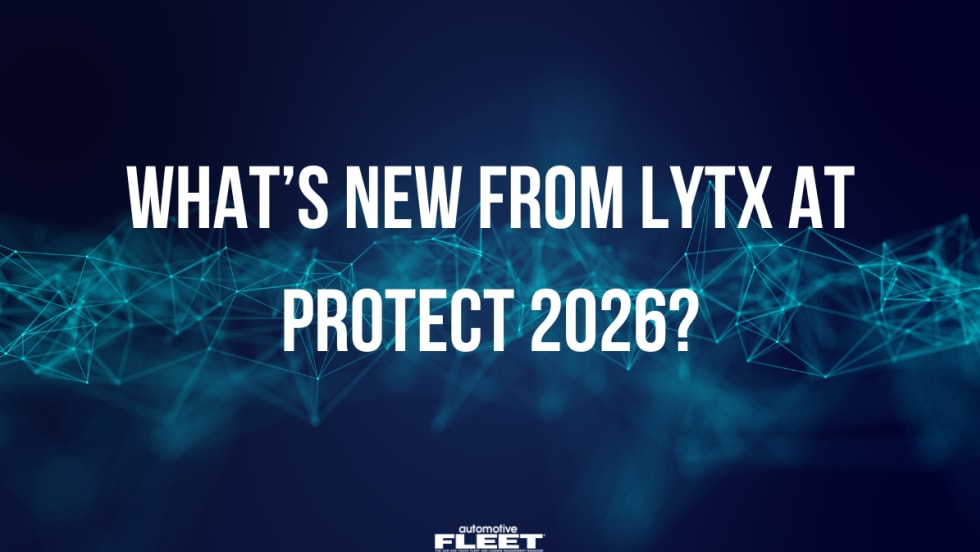 Graphic reading “What’s New From Lytx at Protect 2026?” over a blue digital network background highlighting Lytx fleet technology and AI-powered safety solutions.