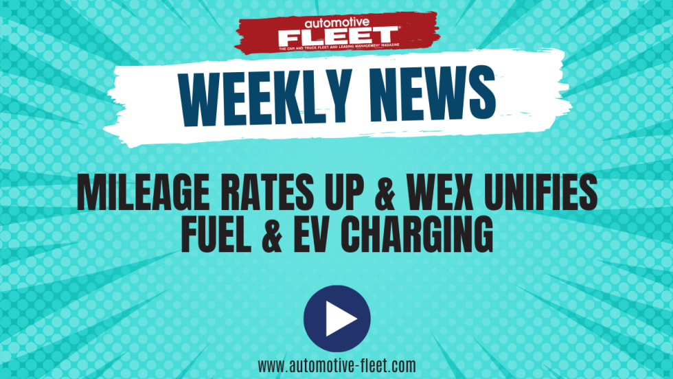 A blue graphic has a weekly news caption for the Automotive Fleet website.