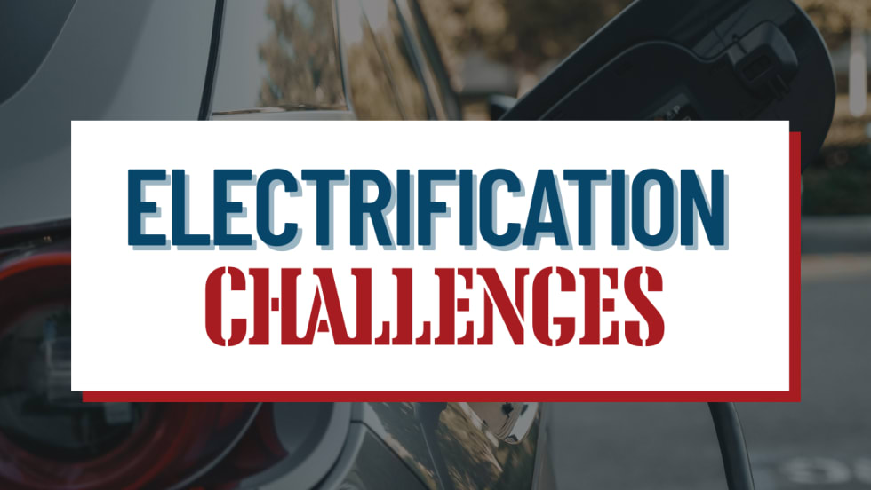 a graphic with the words "Electrification Challenges".