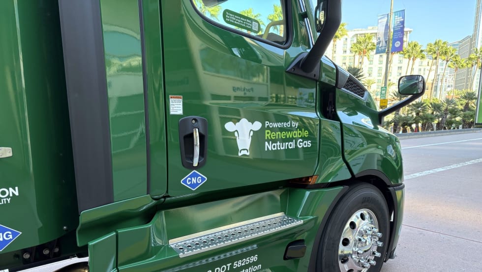 Clean Energy's renewable natural gas truck on display outside the convention center