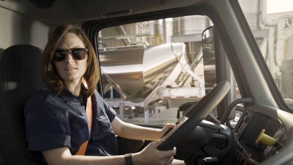 Woman truck driver.