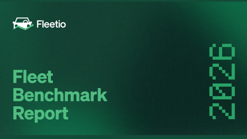 Cover graphic for the 2026 Fleet Benchmark Report with Fleetio logo and green gradient background displaying the year 2026.