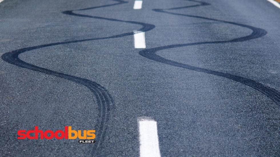 skid marks on a road