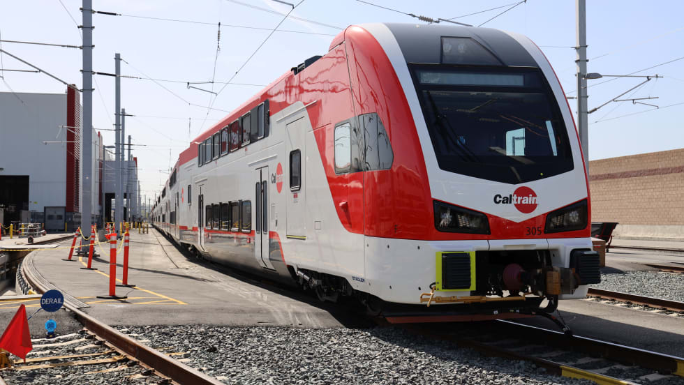 Caltrain on tracks