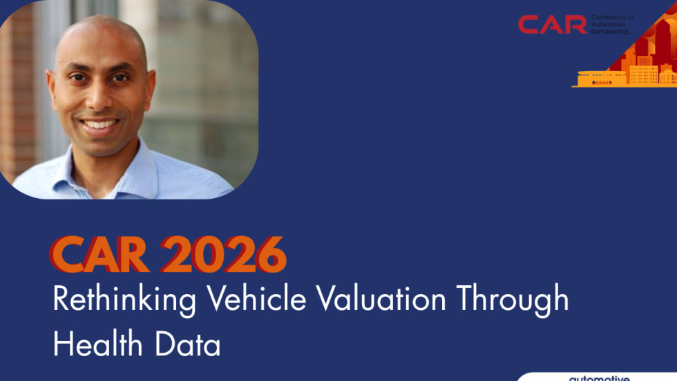 Arun Rajagopalan's, CEO and co-founder of Motorq, headshot is placed above text about the 2026 CAR conference. 