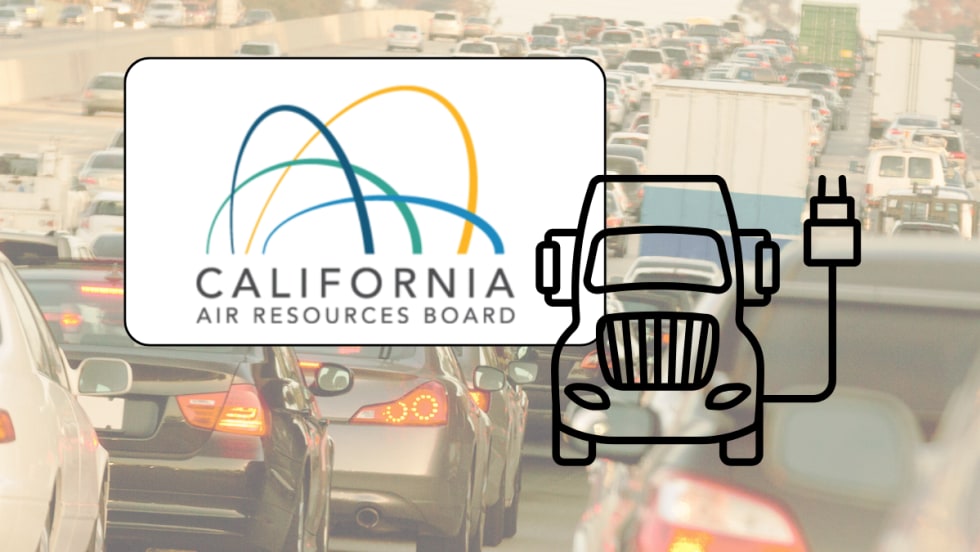 Graphic illustrating concept of California emissions regulations