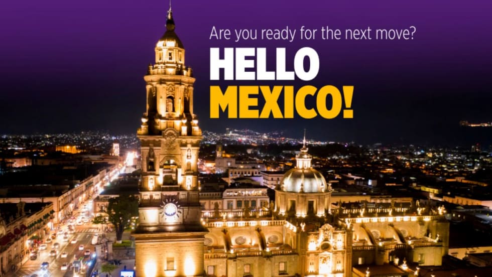 A big beautiful golden palace in Mexico City.