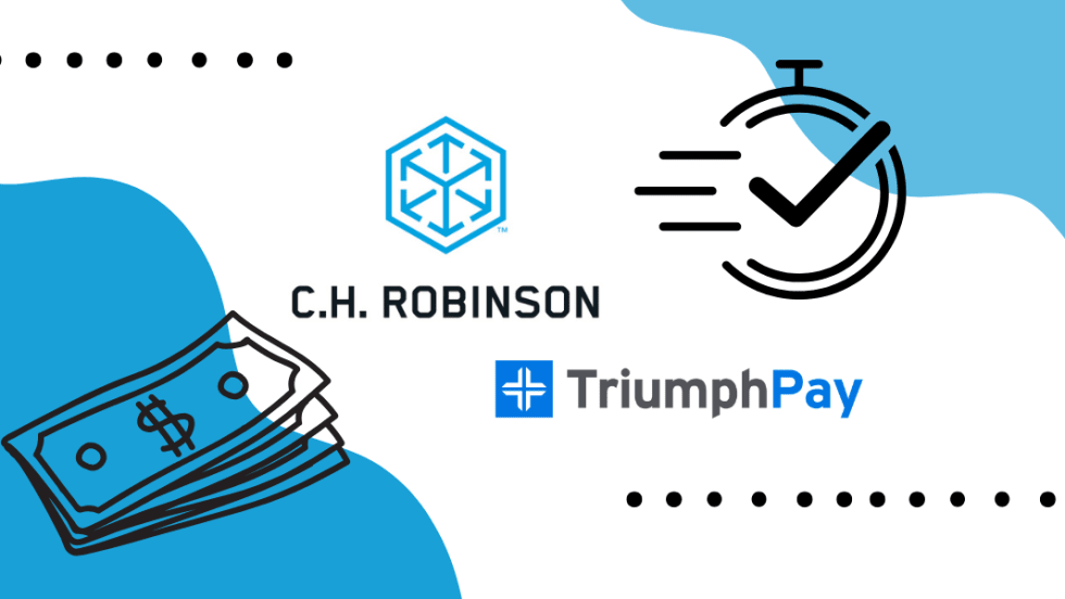 Illustration of fast cash with C.H. Robinson and TriumphPay logos