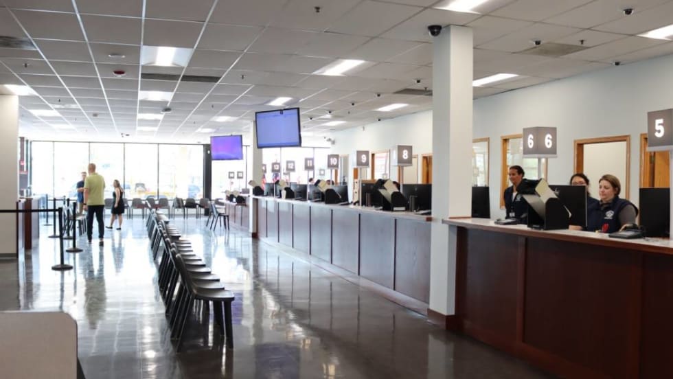 DMV counter in Illinois