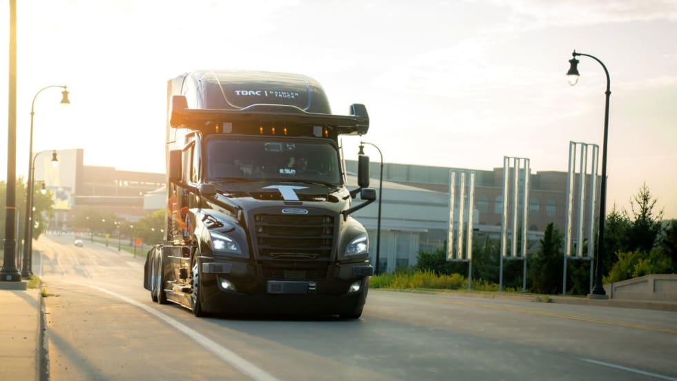 Daimler autonomous truck. 