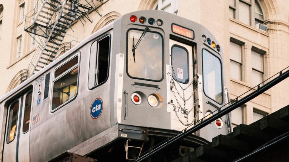 A Chicago Transit Authority rail line in the city.