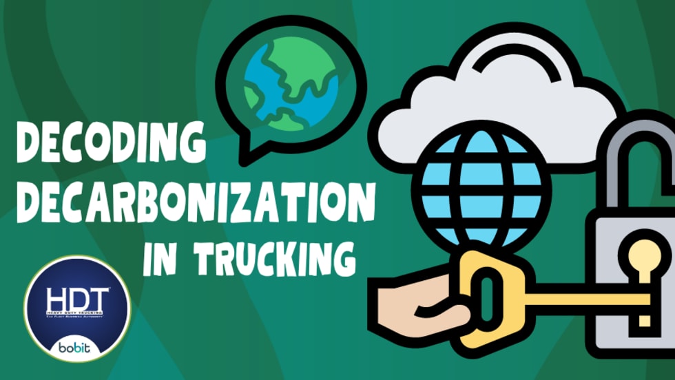Graphic Illustrating Decoding Decarbonization in Trucking