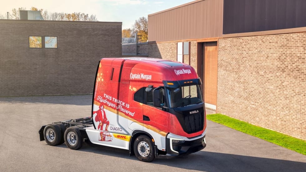 DHL-Diago Nikola hydrogen fuel cell truck.