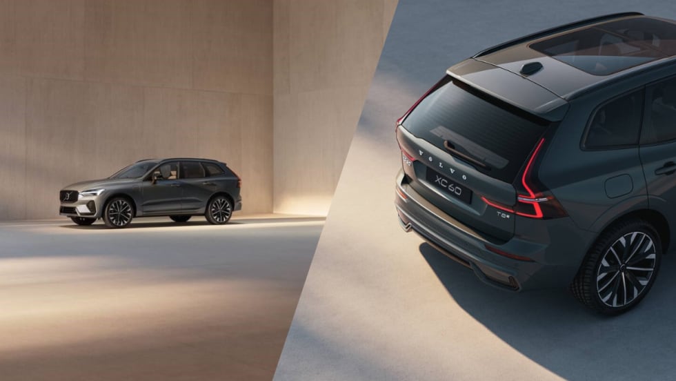 A collage of two images of a 2026 Volvo XC60.