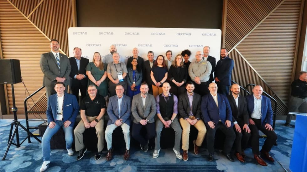 A group portrait of Geotab's Innovation Awards winners.