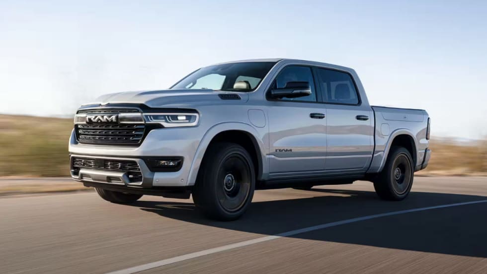 A light gray 2026 Ram 1500 Ramcharger.