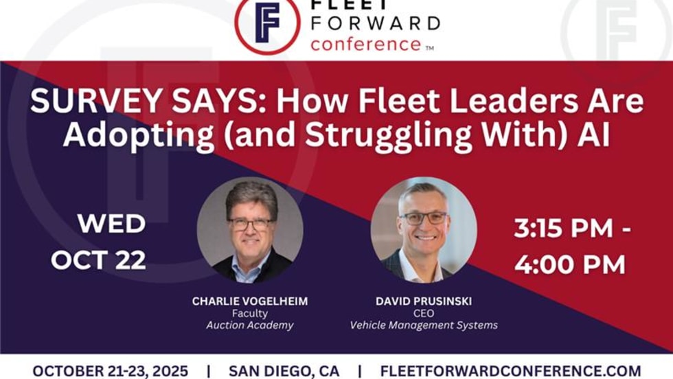 Fleet Forward Conference 2025 Session Graphic: “Survey Says: How Fleet Leaders Are Adopting (and Struggling With) Generative AI.