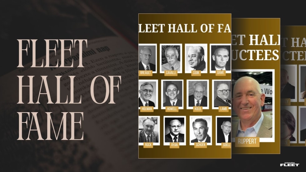 A graphic representing all of Automotive Fleet's Hall of Fame inductees 
