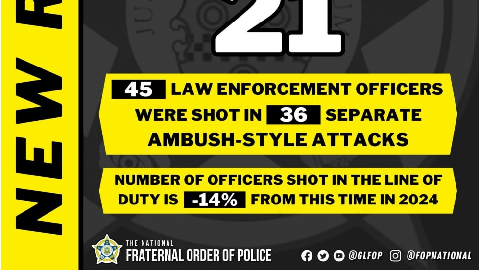 National FOP report on law enforcement officers shot in 2025