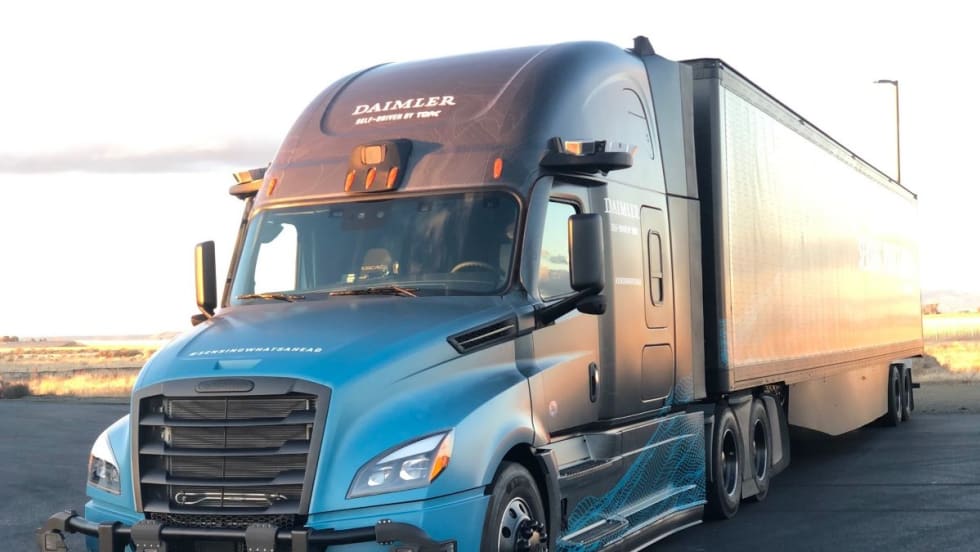 Freightliner Cascadia autonomous truck.