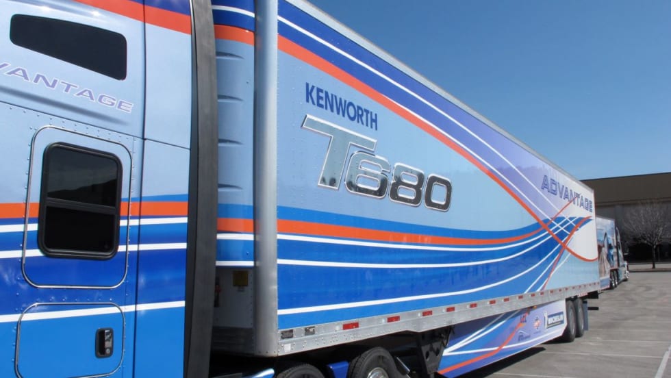 Aerodynamic semi-truck.