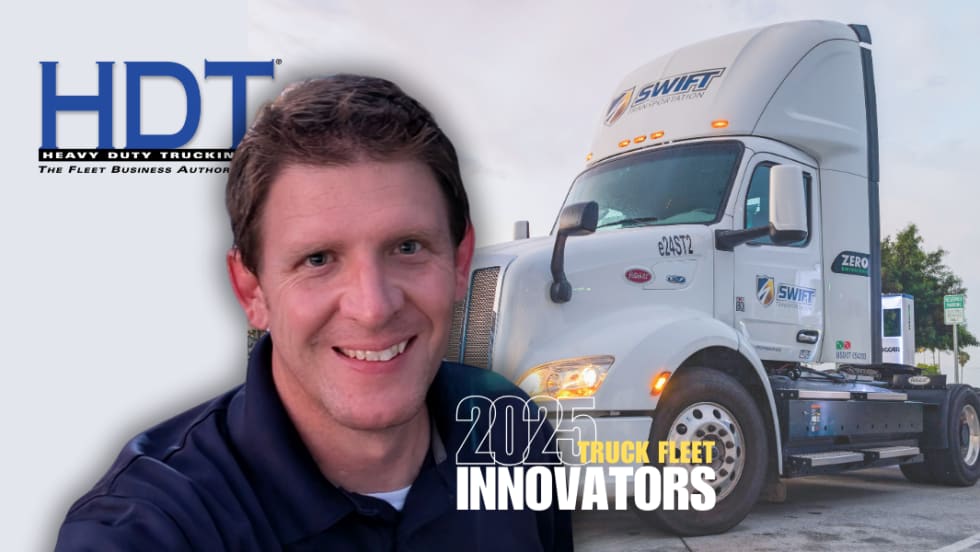 Graphic illustrating Ryan Kocher, HDT Truck Fleet Innovator