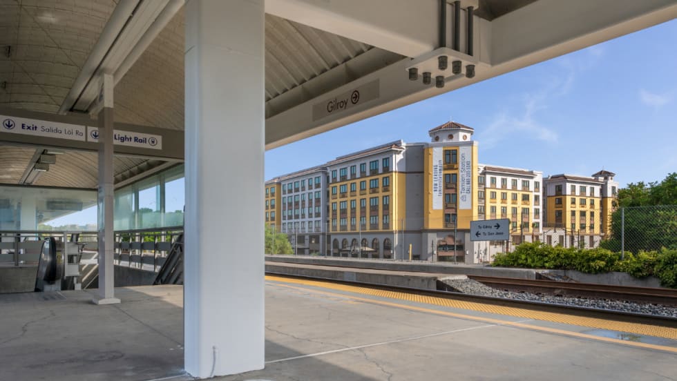 Image of affordable homes from the Tamien Light Rail station.