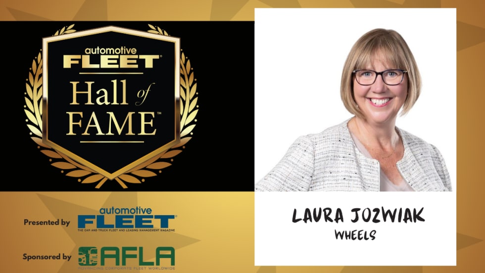 A Hall of Fame graphic with Laura Jozwiak's headshot. 