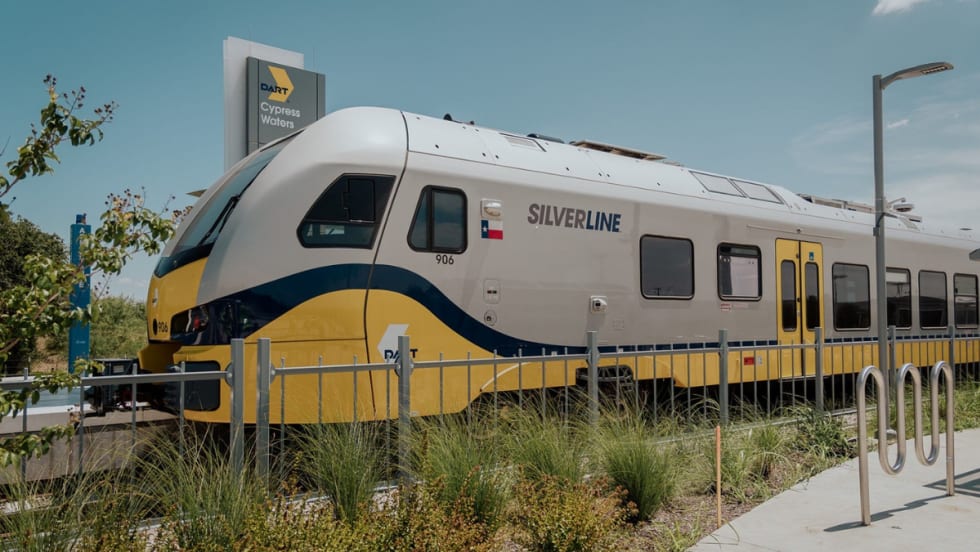 A DART Silver Line rail train.