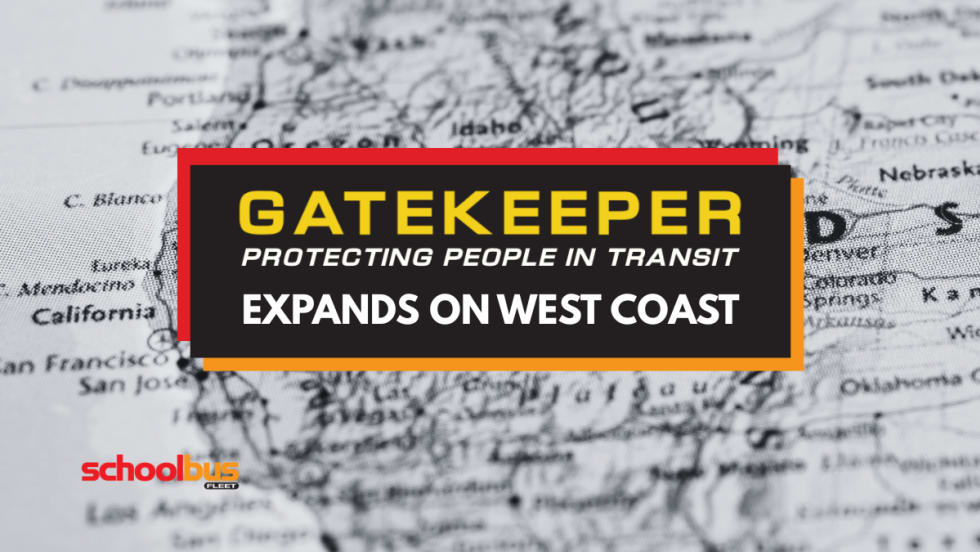 A black and white image of map depicting the West Coast of the U.S. with a Gatekeeper logo and text reading "Expands on West Coast".