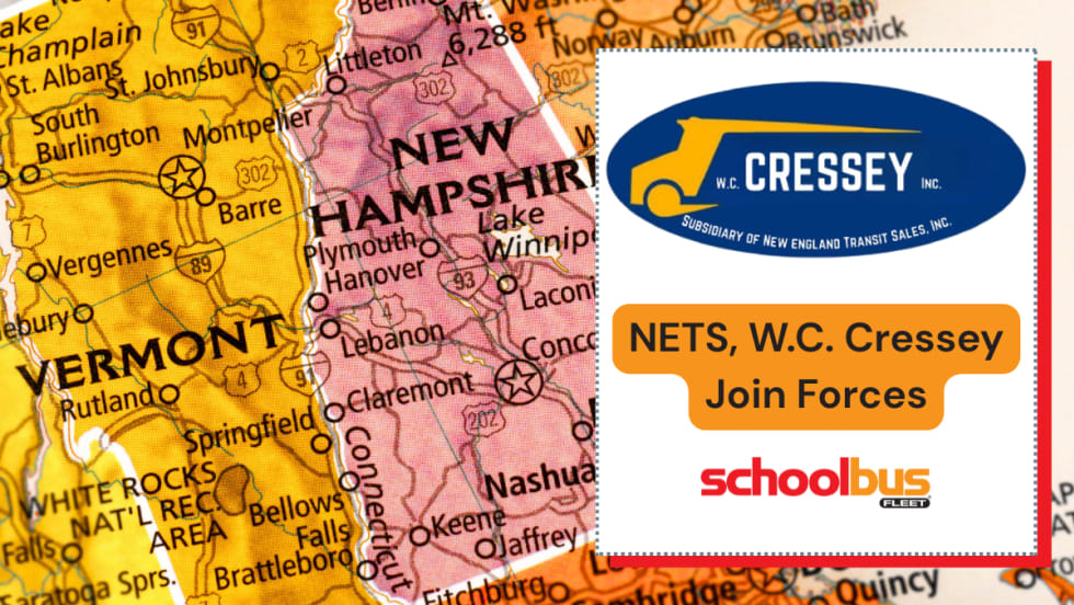 A close in view of a New England map with the W.C. Cressey subsidiary logo.